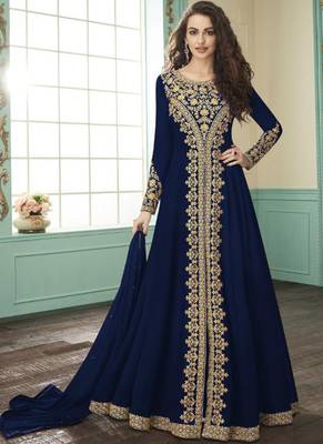 Blue Georgette Pakistani Salwar Kameez 1