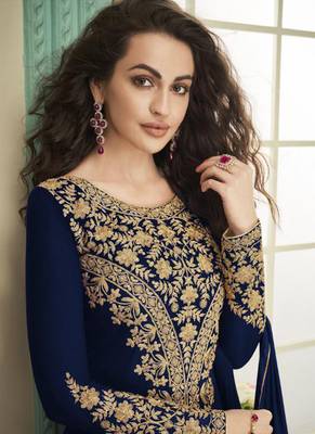 Blue Georgette Pakistani Salwar Kameez 2