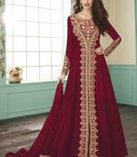 Blood Red Georgette Pakistani Salwar Kameez