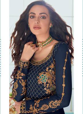 Blue Georgette Anarkali Salwar Kameez 2