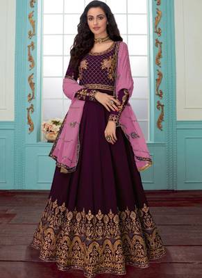 Purple Georgette Anarkali Salwar Kameez 1