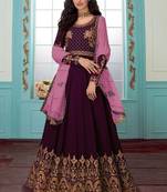 Purple Georgette Anarkali Salwar Kameez