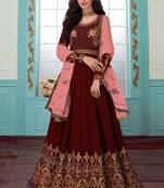Maroon Georgette Anarkali Salwar Kameez
