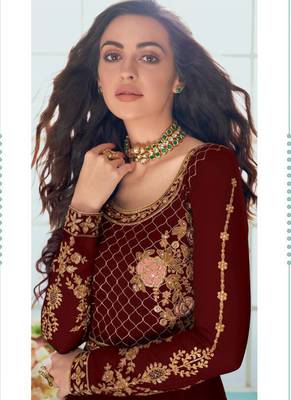 Maroon Georgette Anarkali Salwar Kameez 2