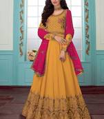 Yellow Georgette Anarkali Salwar Kameez