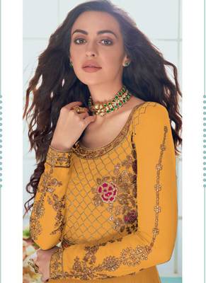 Yellow Georgette Anarkali Salwar Kameez 2