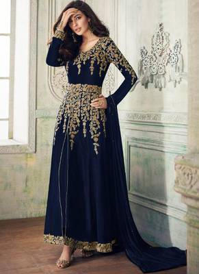 Blue Georgette Anarkali Salwar Kameez 1