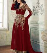 Maroon Georgette Anarkali Salwar Kameez