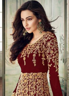 Maroon Georgette Anarkali Salwar Kameez 2