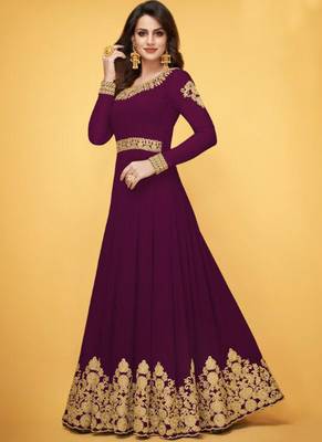 Purple Georgette Anarkali Salwar Kameez 1