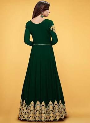 Dark Green Georgette Anarkali Salwar Kameez 2