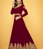Maroon Georgette Anarkali Salwar Kameez