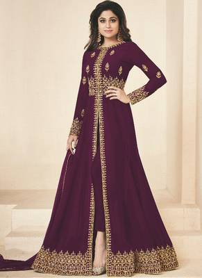 Purple Georgette Anarkali Salwar Kameez 1