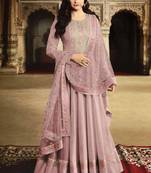 Baby Pink Silk Blend Anarkali Salwar Kameez