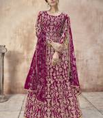 Rani Pink Net Anarkali Salwar Kameez