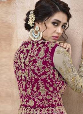 Rani Pink Net Anarkali Salwar Kameez 3