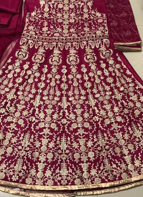 Rani Pink Net Anarkali Salwar Kameez 4