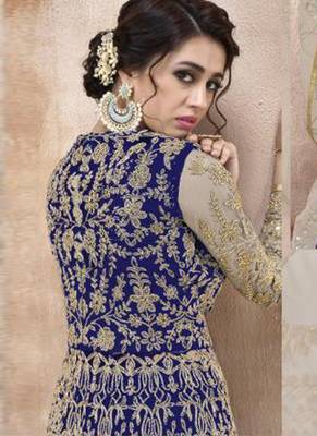 Blue Net Anarkali Salwar Kameez 3