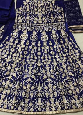 Blue Net Anarkali Salwar Kameez 4