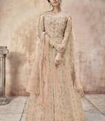 Peach Net Anarkali Salwar Kameez