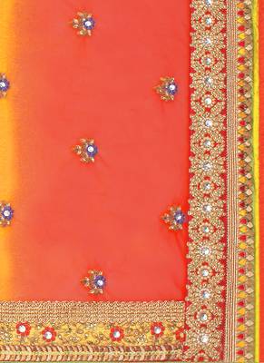 Magenta Embroidered Net Saree With Blouse 4