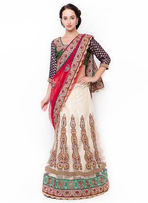 Multicolor Embroidered Net Saree With Blouse 1