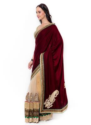 Multicolor Embroidered Net Saree With Blouse 2