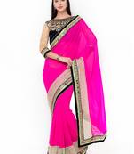 Pink Embroidered Georgette Saree With Blouse
