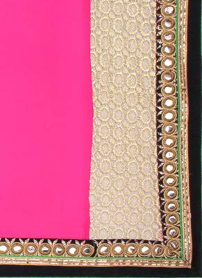 Pink Embroidered Georgette Saree With Blouse 4