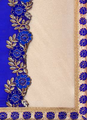 Blue Embroidered Georgette Saree With Blouse 4