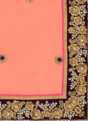 Blue Embroidered Velvet Saree With Blouse 4