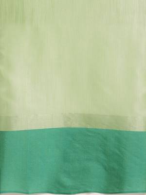 Green woven linen saree with blouse 3