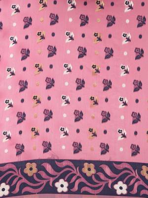 Pink Woven Cotton Silk Saree With Blouse 3