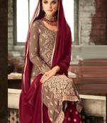 Beige Georgette Pakistani Salwar Kameez