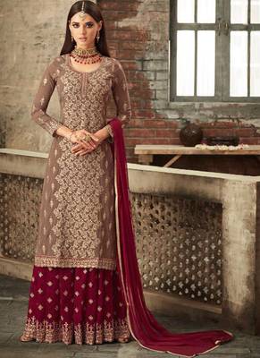 Beige Georgette Pakistani Salwar Kameez 2