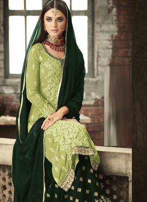 Yellow Georgette Pakistani Salwar Kameez 2
