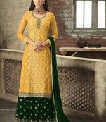 Yellow Georgette Pakistani Salwar Kameez