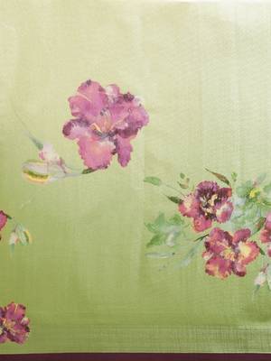 Green woven linen saree with blouse 2