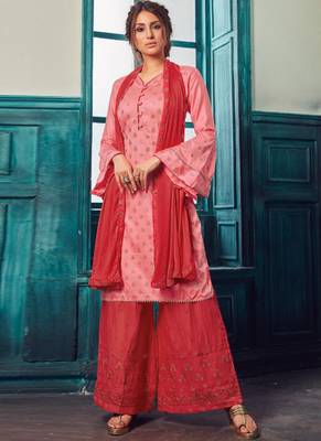 Pink Satin Pakistani Salwar Kameez 1