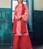Pink Satin Pakistani Salwar Kameez
