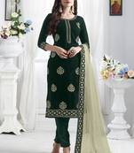 Green Velvet Pakistani Salwar Kameez