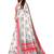 White And Pink Printed art silk Indian Style Saree With Blouse Piece