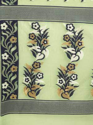 Green Woven Cotton Silk Saree With Blouse 4