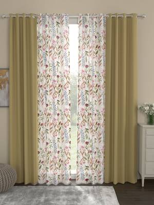 ROSARA HOME Sumo Matty Voile Pack of 4 Door Curtains 1