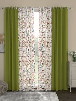 ROSARA HOME Sumo Matty Voile Pack of 4 Door Curtains 1