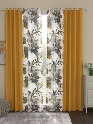 ROSARA HOME Sumo Matty Voile Pack of 4 Door Curtains 1