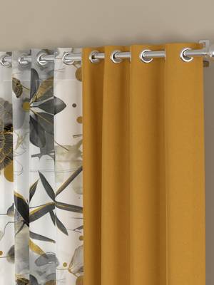 ROSARA HOME Sumo Matty Voile Pack of 4 Door Curtains 2