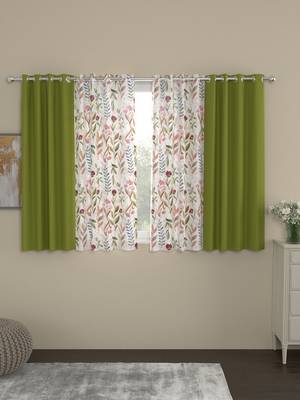 ROSARA HOME Sumo Matty Voile Pack of 4 Window Curtains 1
