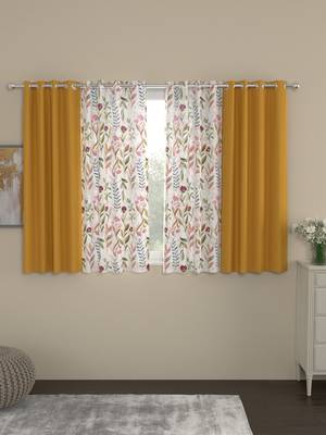ROSARA HOME Sumo Matty Voile Pack of 4 Window Curtains 1