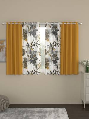 ROSARA HOME Sumo Matty Voile Pack of 4 Window Curtains 1